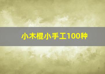 小木棍小手工100种