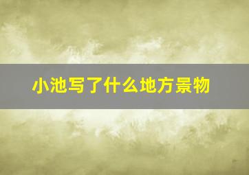 小池写了什么地方景物