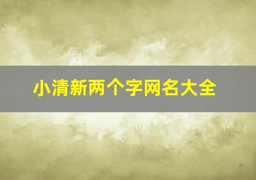 小清新两个字网名大全