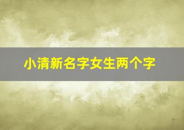 小清新名字女生两个字