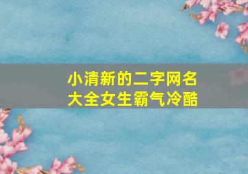 小清新的二字网名大全女生霸气冷酷