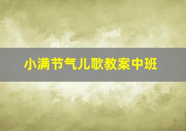 小满节气儿歌教案中班