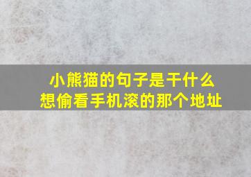 小熊猫的句子是干什么想偷看手机滚的那个地址