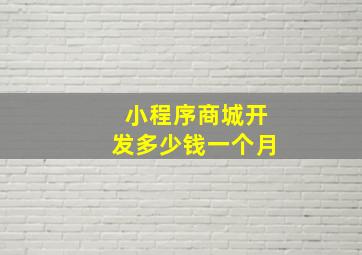 小程序商城开发多少钱一个月