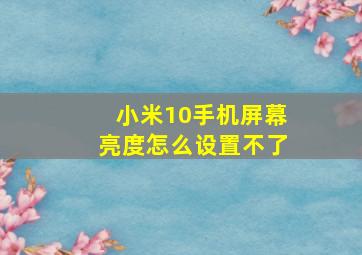 小米10手机屏幕亮度怎么设置不了