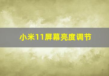 小米11屏幕亮度调节