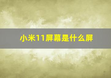 小米11屏幕是什么屏