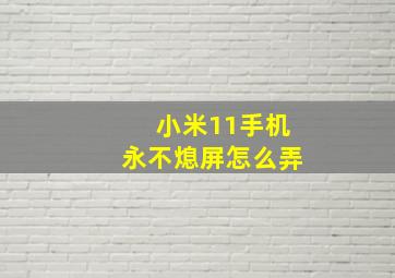 小米11手机永不熄屏怎么弄