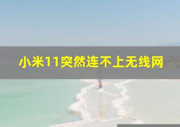 小米11突然连不上无线网