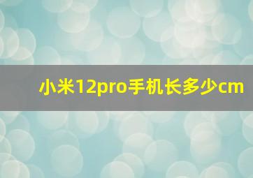 小米12pro手机长多少cm