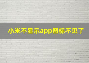 小米不显示app图标不见了