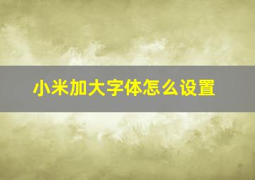 小米加大字体怎么设置