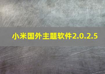 小米国外主题软件2.0.2.5