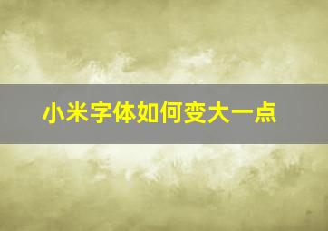 小米字体如何变大一点