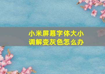 小米屏幕字体大小调解变灰色怎么办