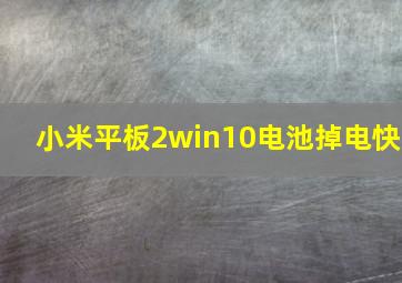 小米平板2win10电池掉电快