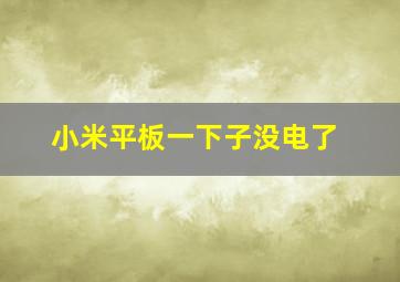 小米平板一下子没电了