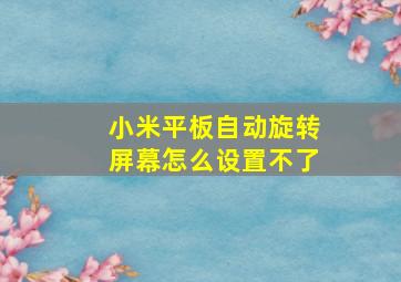 小米平板自动旋转屏幕怎么设置不了