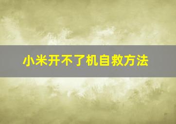 小米开不了机自救方法