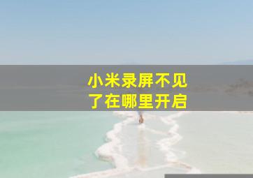 小米录屏不见了在哪里开启