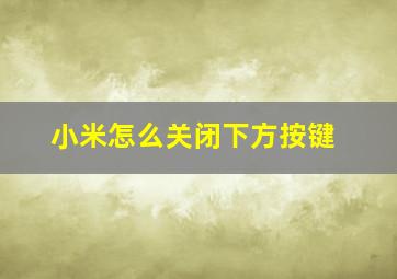 小米怎么关闭下方按键