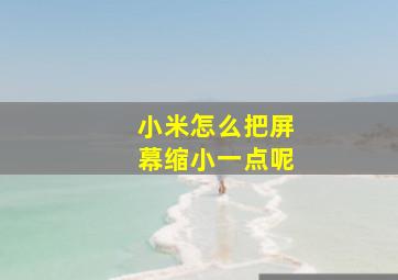 小米怎么把屏幕缩小一点呢