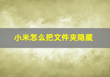 小米怎么把文件夹隐藏