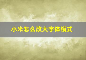 小米怎么改大字体模式