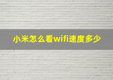 小米怎么看wifi速度多少