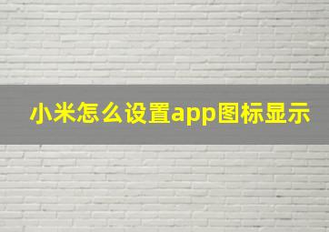 小米怎么设置app图标显示