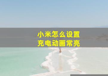 小米怎么设置充电动画常亮