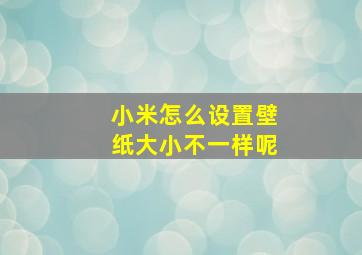 小米怎么设置壁纸大小不一样呢