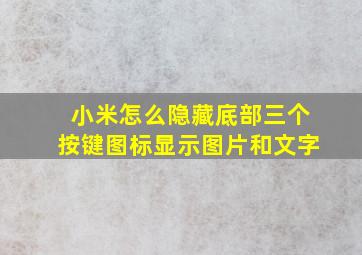 小米怎么隐藏底部三个按键图标显示图片和文字