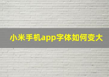 小米手机app字体如何变大