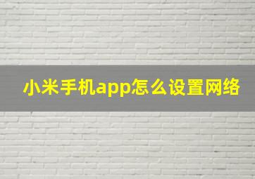 小米手机app怎么设置网络