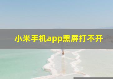 小米手机app黑屏打不开