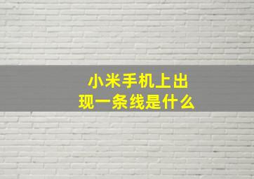 小米手机上出现一条线是什么