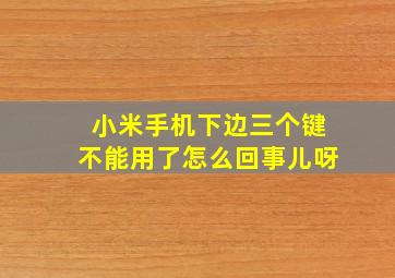 小米手机下边三个键不能用了怎么回事儿呀