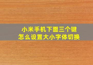 小米手机下面三个键怎么设置大小字体切换