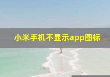 小米手机不显示app图标