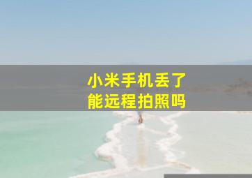 小米手机丢了能远程拍照吗