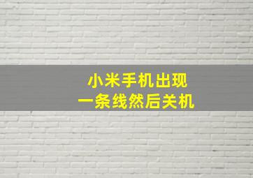 小米手机出现一条线然后关机