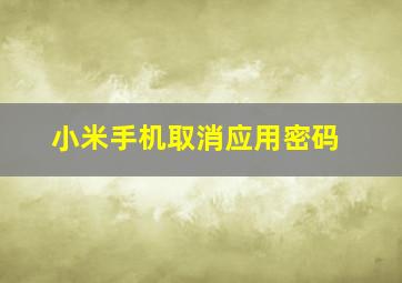 小米手机取消应用密码