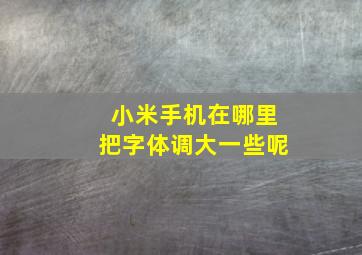 小米手机在哪里把字体调大一些呢