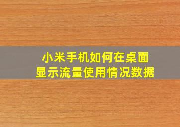 小米手机如何在桌面显示流量使用情况数据