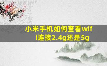 小米手机如何查看wifi连接2.4g还是5g