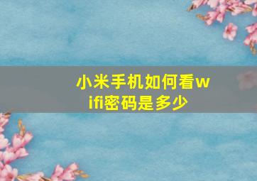 小米手机如何看wifi密码是多少