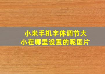 小米手机字体调节大小在哪里设置的呢图片