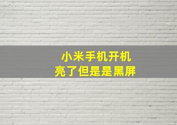 小米手机开机亮了但是是黑屏