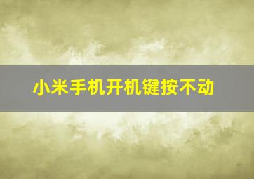 小米手机开机键按不动